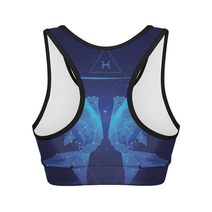 Pisces Horoscope Sign Print Women's Sports Bra