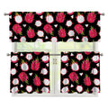 Pitaya Pattern Print 3 Piece Kitchen Curtains