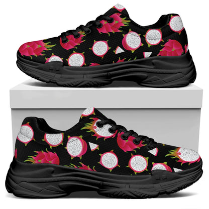 Pitaya Pattern Print Black Chunky Shoes