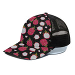 Pitaya Pattern Print Black Mesh Trucker Cap