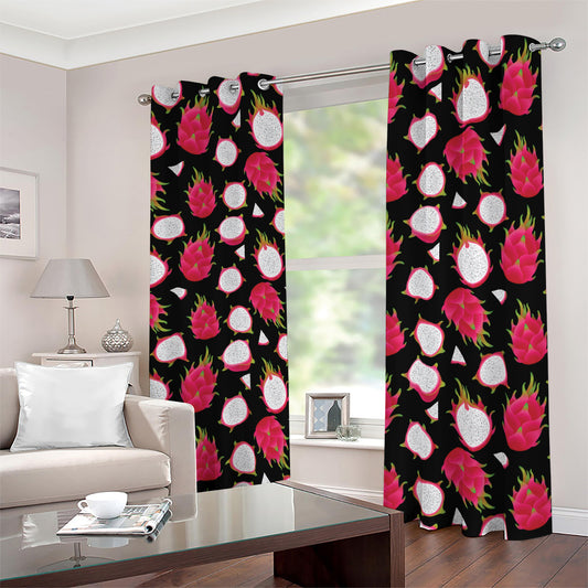 Pitaya Pattern Print Blackout Grommet Curtains