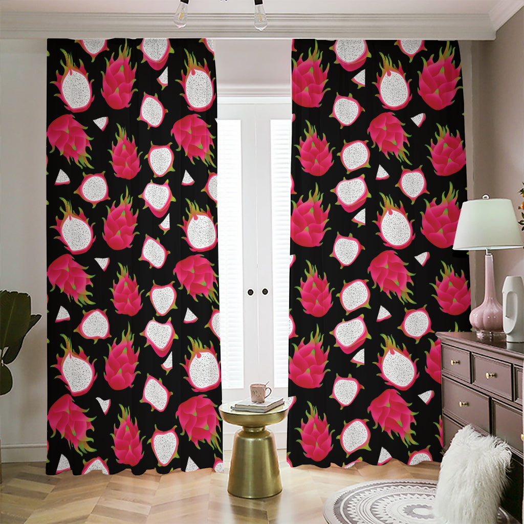 Pitaya Pattern Print Blackout Pencil Pleat Curtains