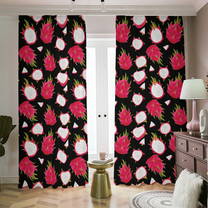 Pitaya Pattern Print Blackout Pencil Pleat Curtains