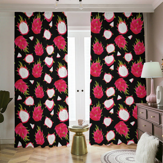 Pitaya Pattern Print Blackout Pencil Pleat Curtains