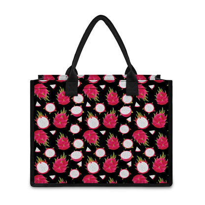 Pitaya Pattern Print Canvas Tote Bag