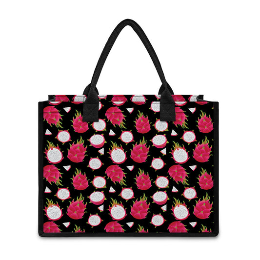 Pitaya Pattern Print Canvas Tote Bag
