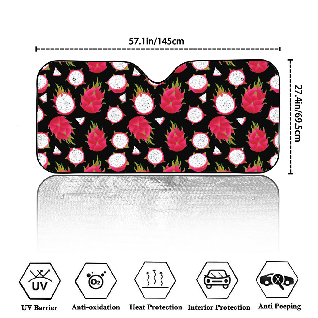 Pitaya Pattern Print Car Windshield Sun Shade