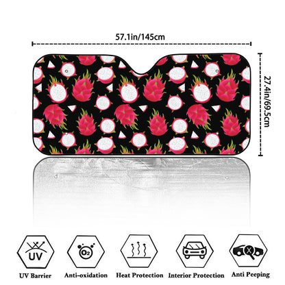 Pitaya Pattern Print Car Windshield Sun Shade