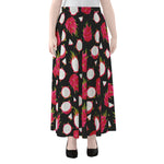 Pitaya Pattern Print Chiffon Maxi Skirt