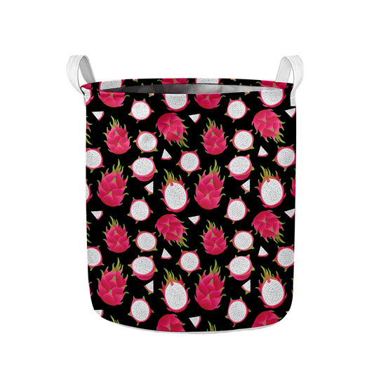 Pitaya Pattern Print Collapsible Laundry Basket