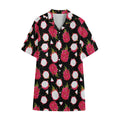 Pitaya Pattern Print Cotton Hawaiian Shirt
