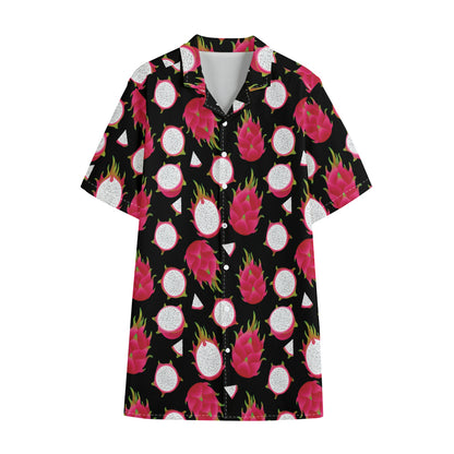 Pitaya Pattern Print Cotton Hawaiian Shirt
