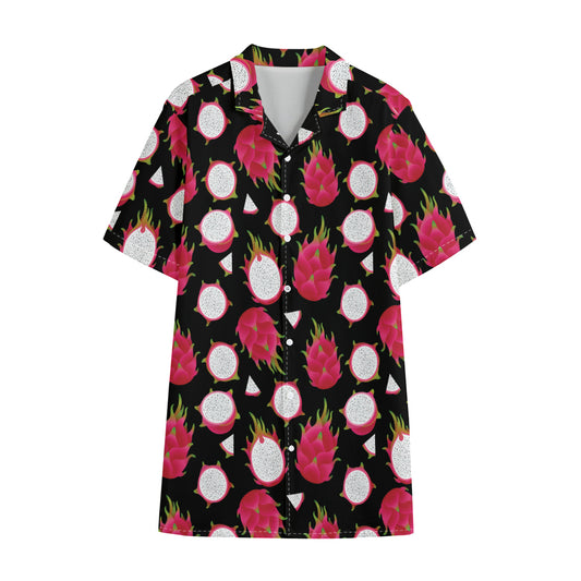 Pitaya Pattern Print Cotton Hawaiian Shirt