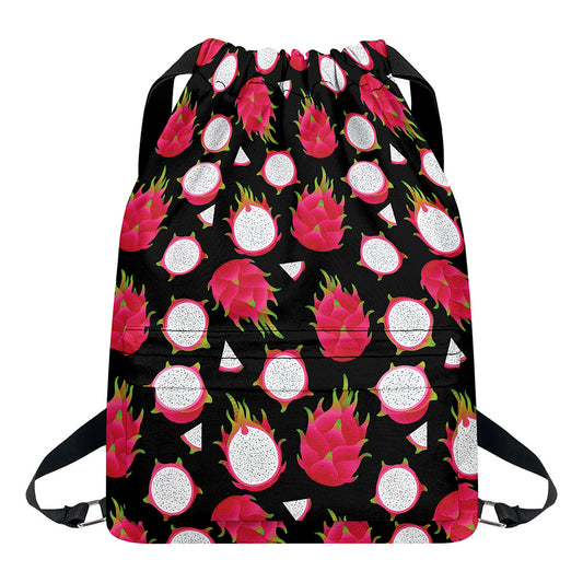 Pitaya Pattern Print Drawstring Backpack