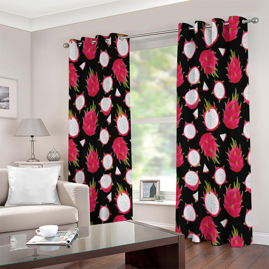 Pitaya Pattern Print Extra Wide Grommet Curtains
