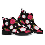 Pitaya Pattern Print Flat Ankle Boots