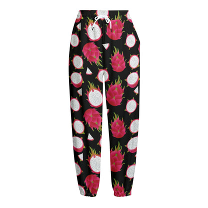 Pitaya Pattern Print Fleece Lined Knit Pants