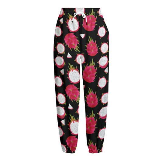Pitaya Pattern Print Fleece Lined Knit Pants