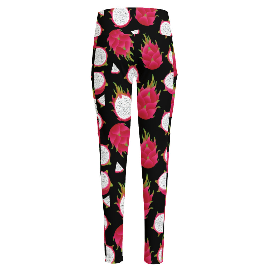 Pitaya Pattern Print High-Waisted Pocket Leggings