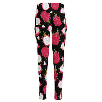 Pitaya Pattern Print High-Waisted Pocket Leggings