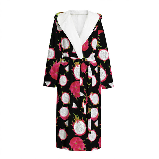 Pitaya Pattern Print Hooded Bathrobe