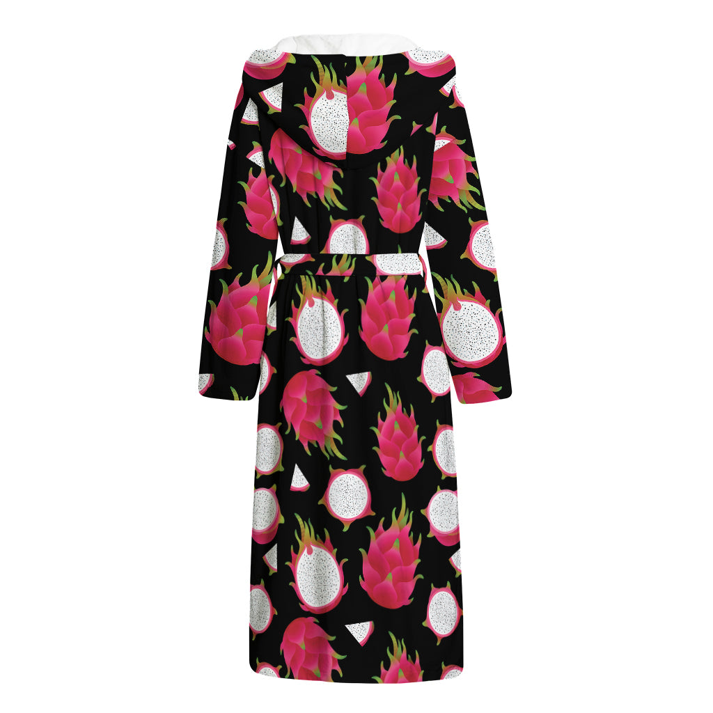 Pitaya Pattern Print Hooded Bathrobe
