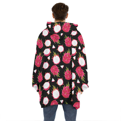 Pitaya Pattern Print Hoodie Blanket