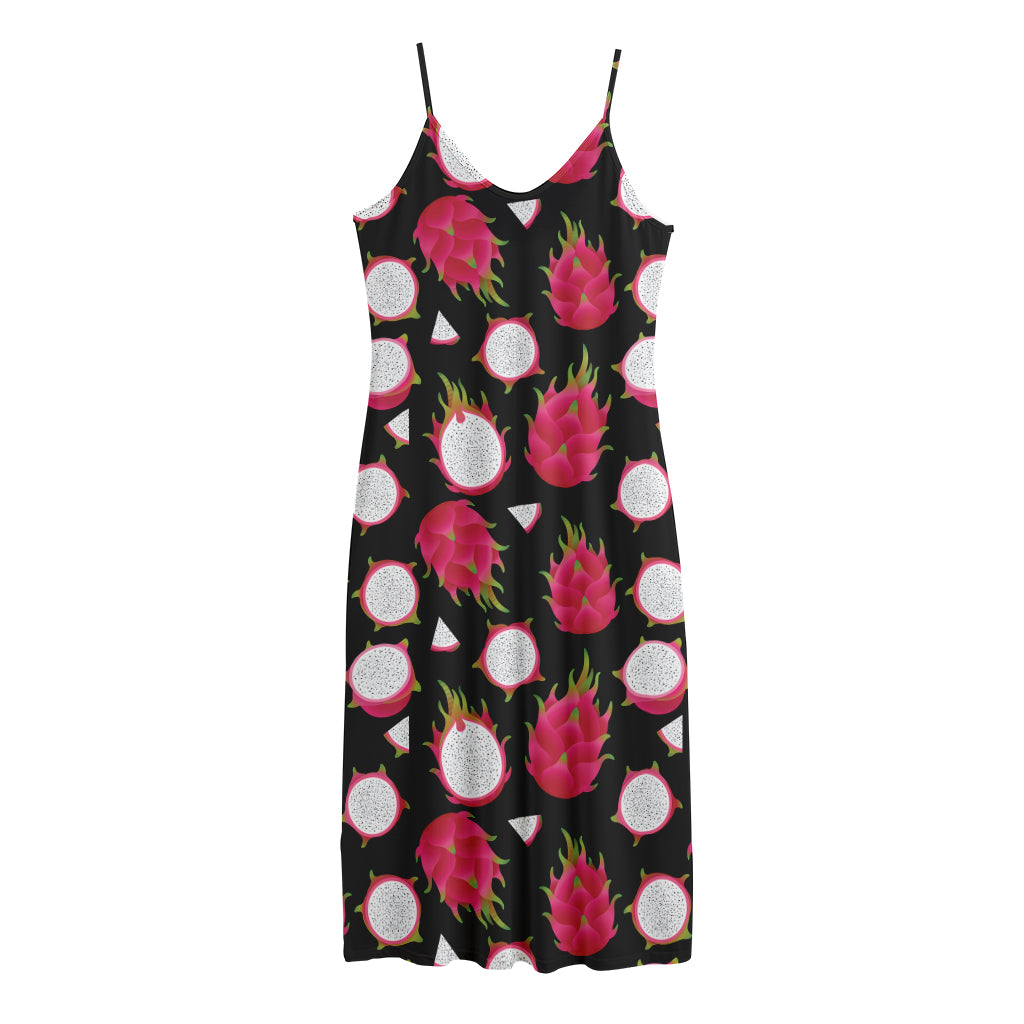 Pitaya Pattern Print Jersey Midi Cami Dress