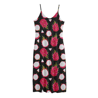 Pitaya Pattern Print Jersey Midi Cami Dress