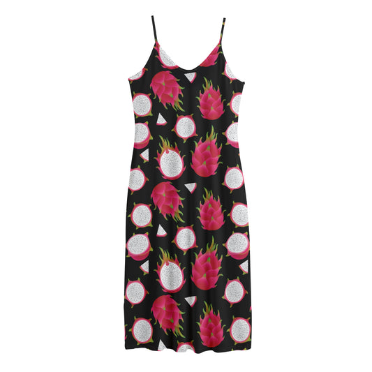 Pitaya Pattern Print Jersey Midi Cami Dress