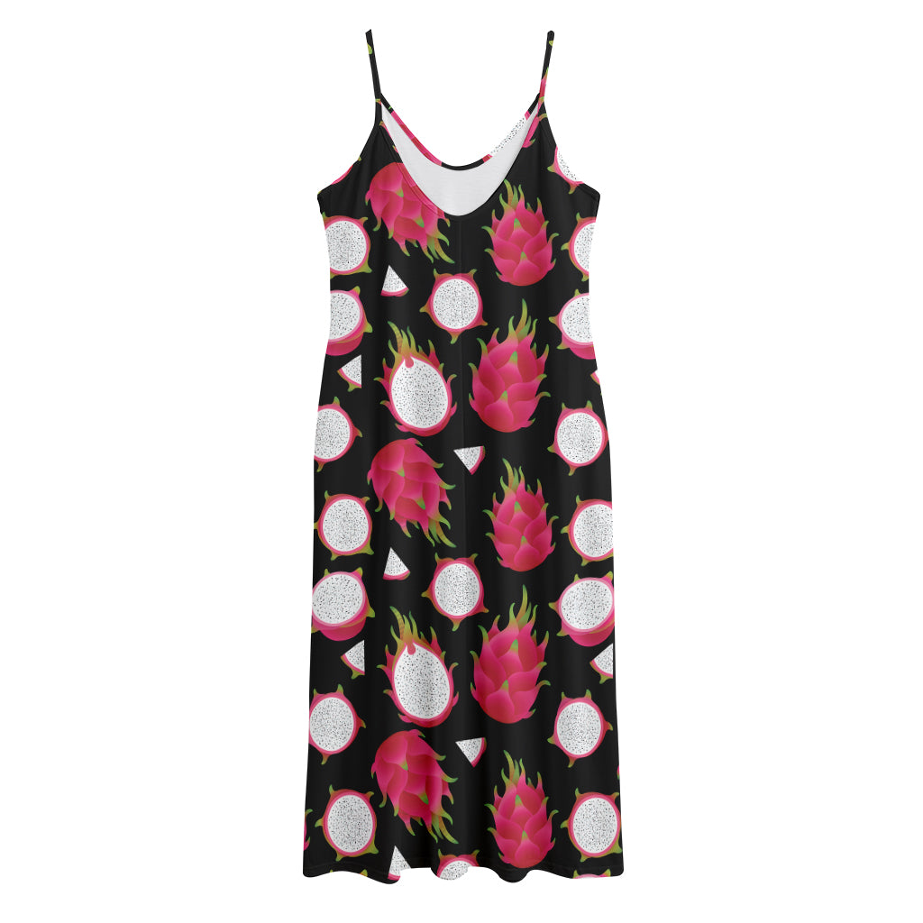 Pitaya Pattern Print Jersey Midi Cami Dress