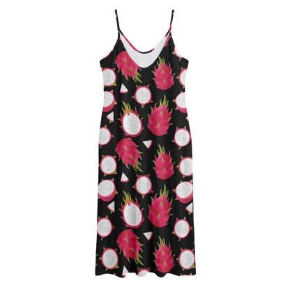 Pitaya Pattern Print Jersey Midi Cami Dress