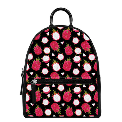Pitaya Pattern Print Leather Backpack