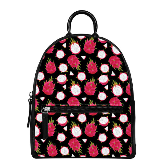 Pitaya Pattern Print Leather Backpack