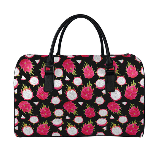 Pitaya Pattern Print Leather Duffle Bag