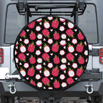 Pitaya Pattern Print Leather Spare Tire Cover