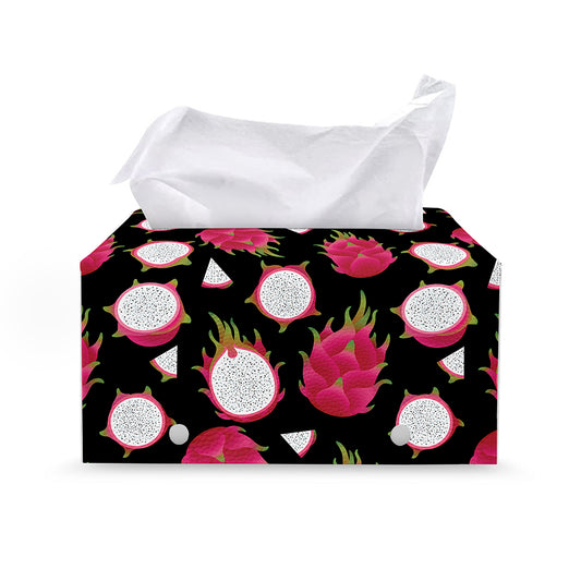 Pitaya Pattern Print Leather Tissue Box Cover