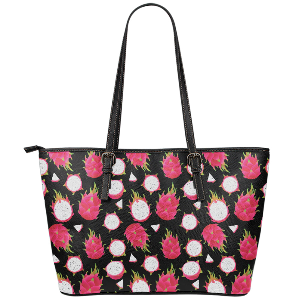 Pitaya Pattern Print Leather Tote Bag