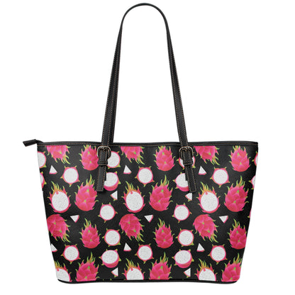 Pitaya Pattern Print Leather Tote Bag