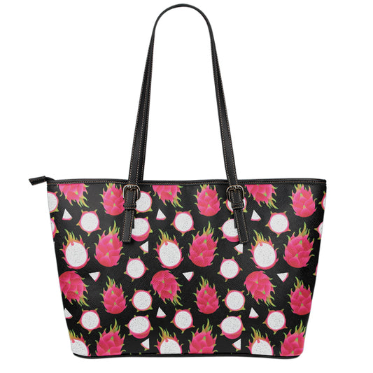 Pitaya Pattern Print Leather Tote Bag