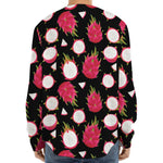 Pitaya Pattern Print Long Sleeve Baseball Jersey