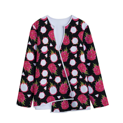 Pitaya Pattern Print Long Sleeve Short Coat