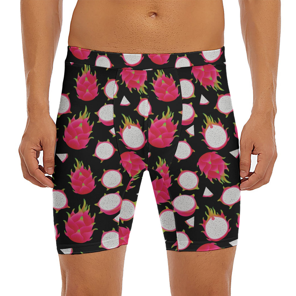Pitaya Pattern Print Men's Long Boxer Briefs