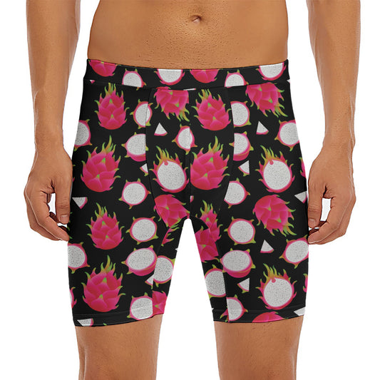 Pitaya Pattern Print Men's Long Boxer Briefs