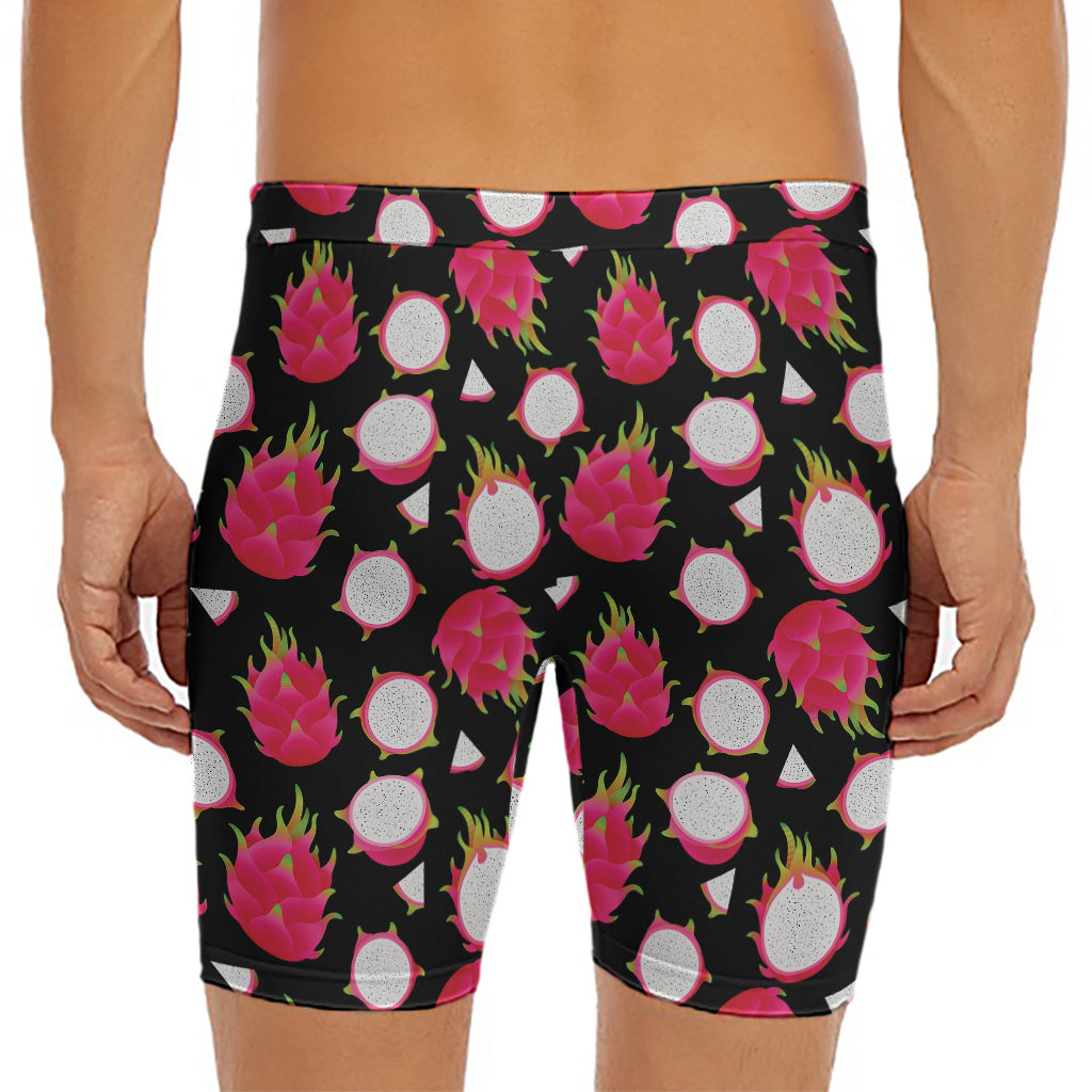 Pitaya Pattern Print Men's Long Boxer Briefs