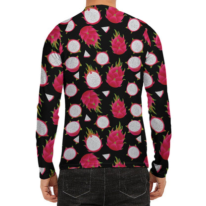 Pitaya Pattern Print Men's Long Sleeve Rash Guard