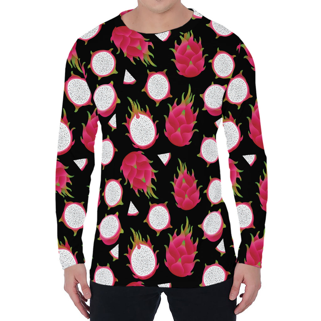 Pitaya Pattern Print Men's Long Sleeve T-Shirt