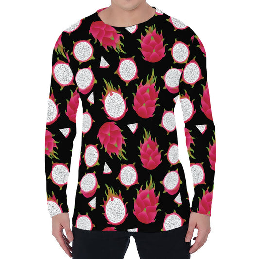 Pitaya Pattern Print Men's Long Sleeve T-Shirt