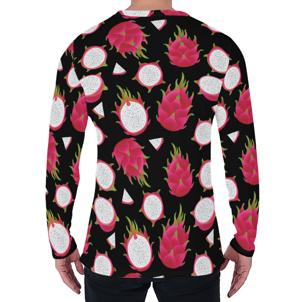 Pitaya Pattern Print Men's Long Sleeve T-Shirt