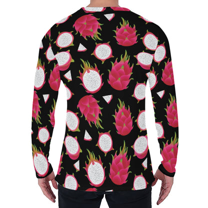 Pitaya Pattern Print Men's Long Sleeve T-Shirt